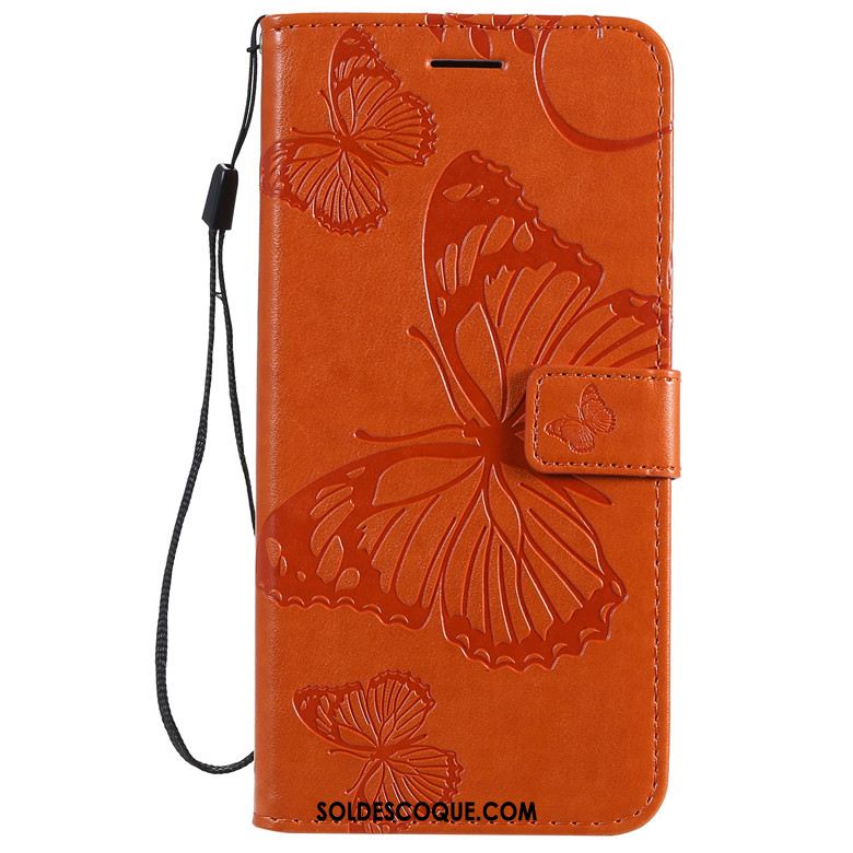 Coque Xiaomi Redmi Note 8t Protection Incassable Rouge Fleurs De Papillons Étui En Cuir Soldes