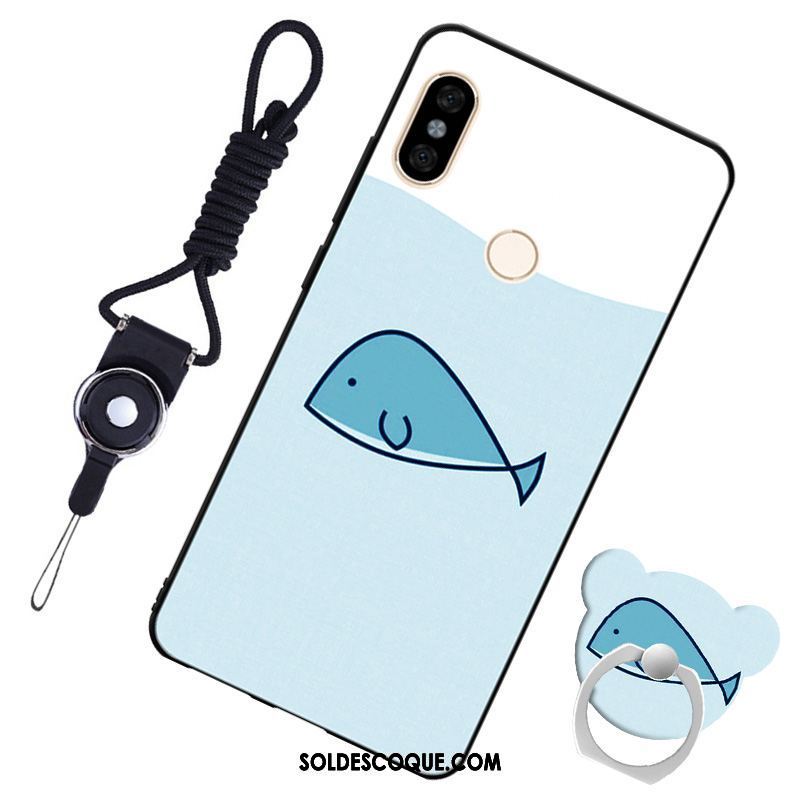 Coque Xiaomi Redmi S2 Incassable Étui En Cuir Bleu Fluide Doux Ornements Suspendus Housse France