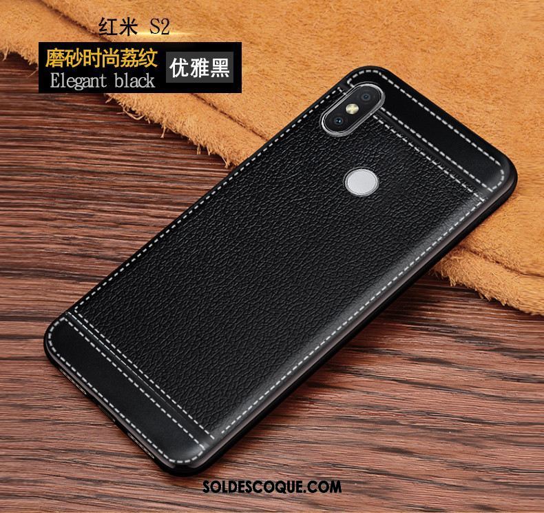 Coque Xiaomi Redmi S2 Litchi Rouge Tout Compris Fluide Doux Modèle Fleurie Pas Cher