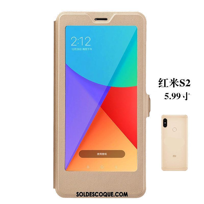 Coque Xiaomi Redmi S2 Légère Clamshell Difficile Ouvrir La Fenêtre Rouge En Ligne