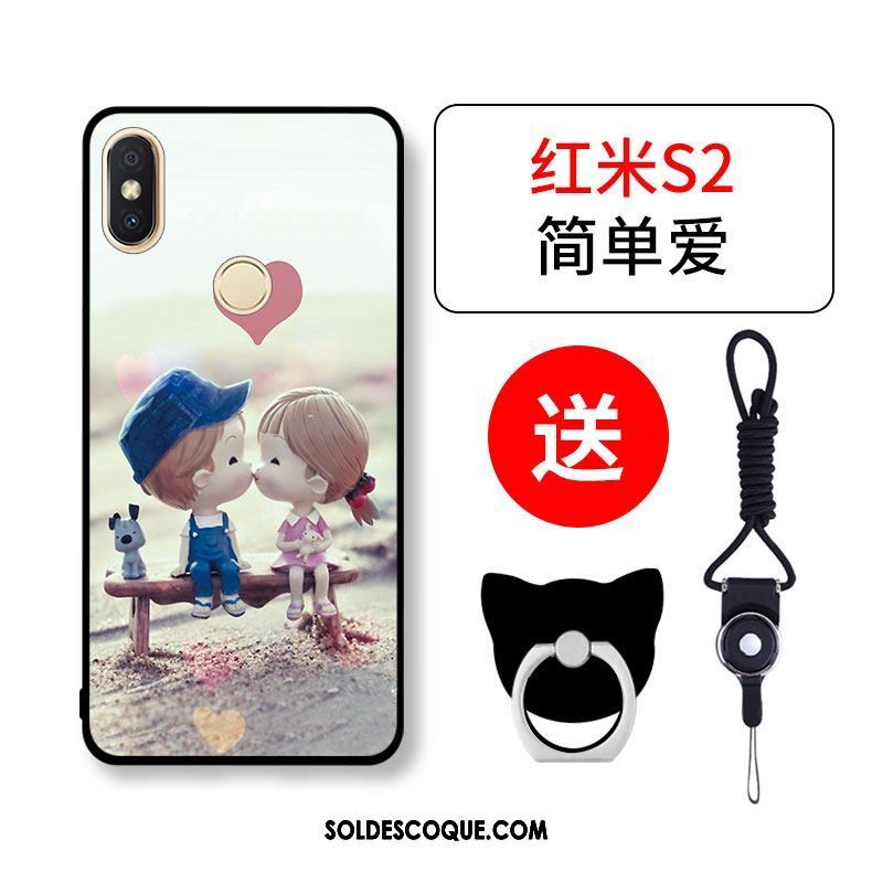 Coque Xiaomi Redmi S2 Personnalité Rouge Fluide Doux Créatif Tout Compris En Ligne