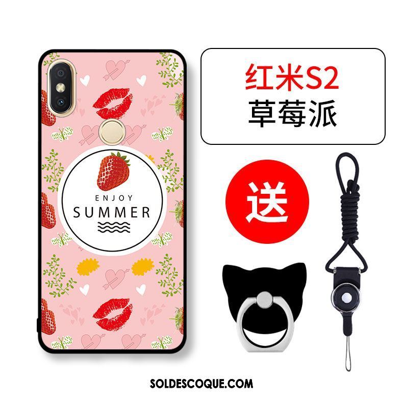 Coque Xiaomi Redmi S2 Personnalité Rouge Fluide Doux Créatif Tout Compris En Ligne