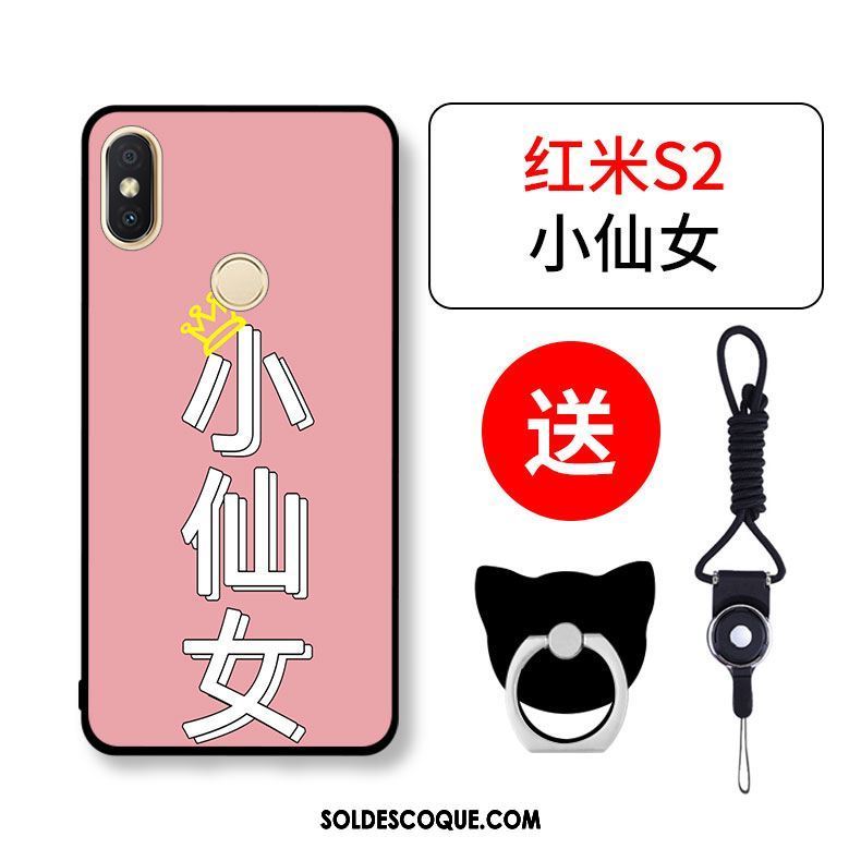 Coque Xiaomi Redmi S2 Personnalité Rouge Fluide Doux Créatif Tout Compris En Ligne