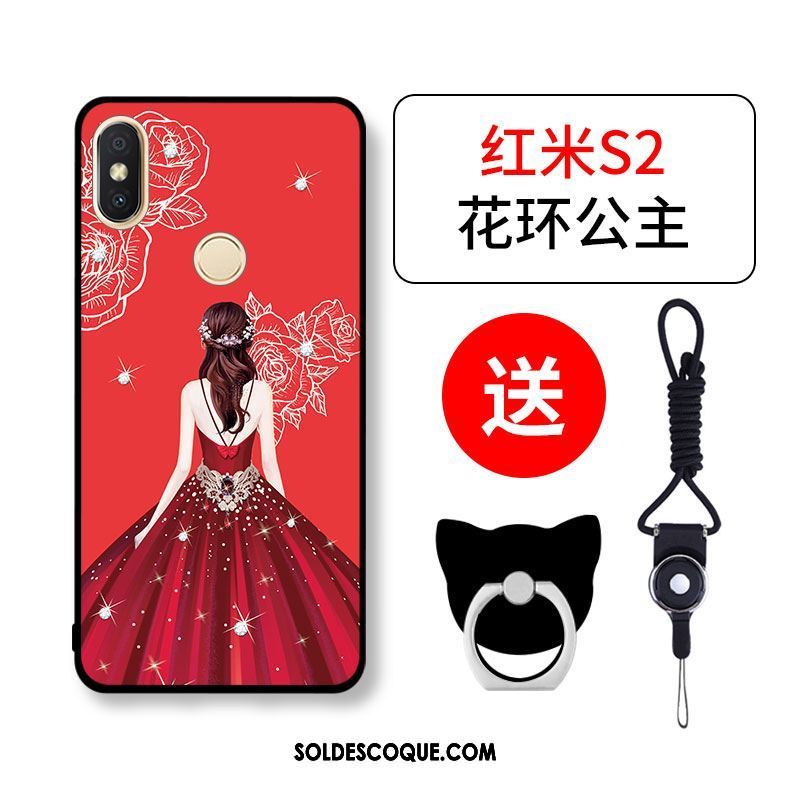 Coque Xiaomi Redmi S2 Personnalité Rouge Fluide Doux Créatif Tout Compris En Ligne