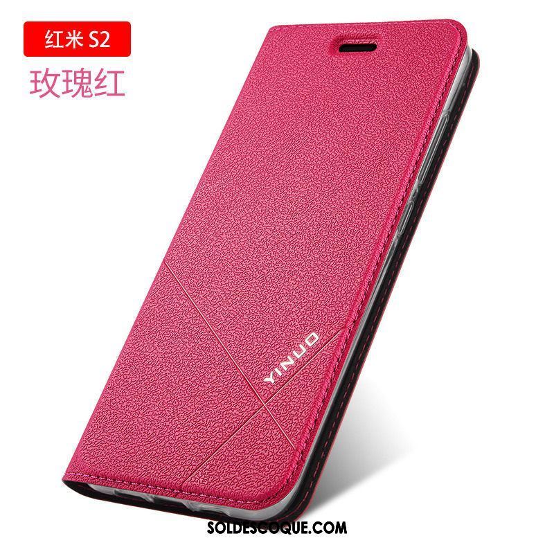 Coque Xiaomi Redmi S2 Protection Noir Étui En Cuir Clamshell Fluide Doux En Ligne