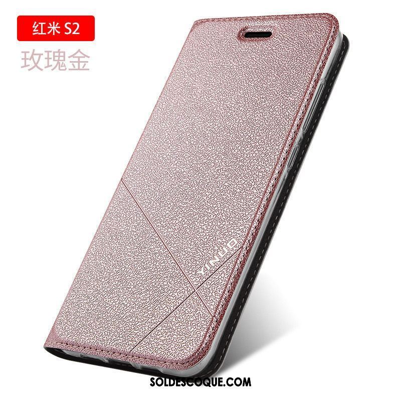 Coque Xiaomi Redmi S2 Protection Noir Étui En Cuir Clamshell Fluide Doux En Ligne