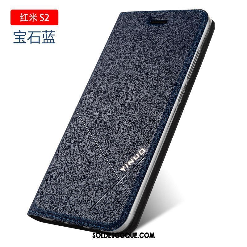 Coque Xiaomi Redmi S2 Protection Noir Étui En Cuir Clamshell Fluide Doux En Ligne