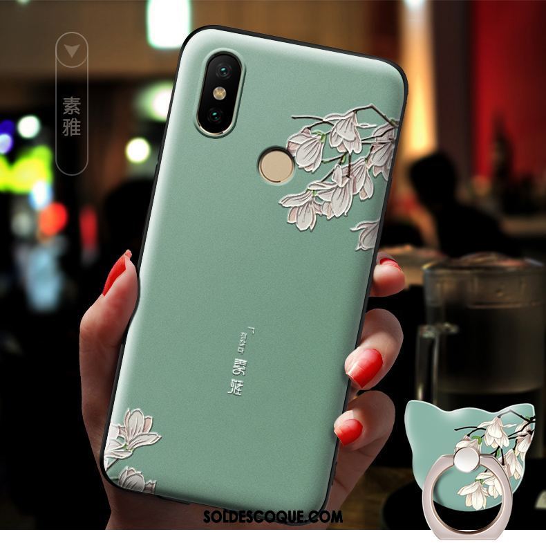 Coque Xiaomi Redmi S2 Rouge Délavé En Daim Fleur Protection Gaufrage Housse En Vente