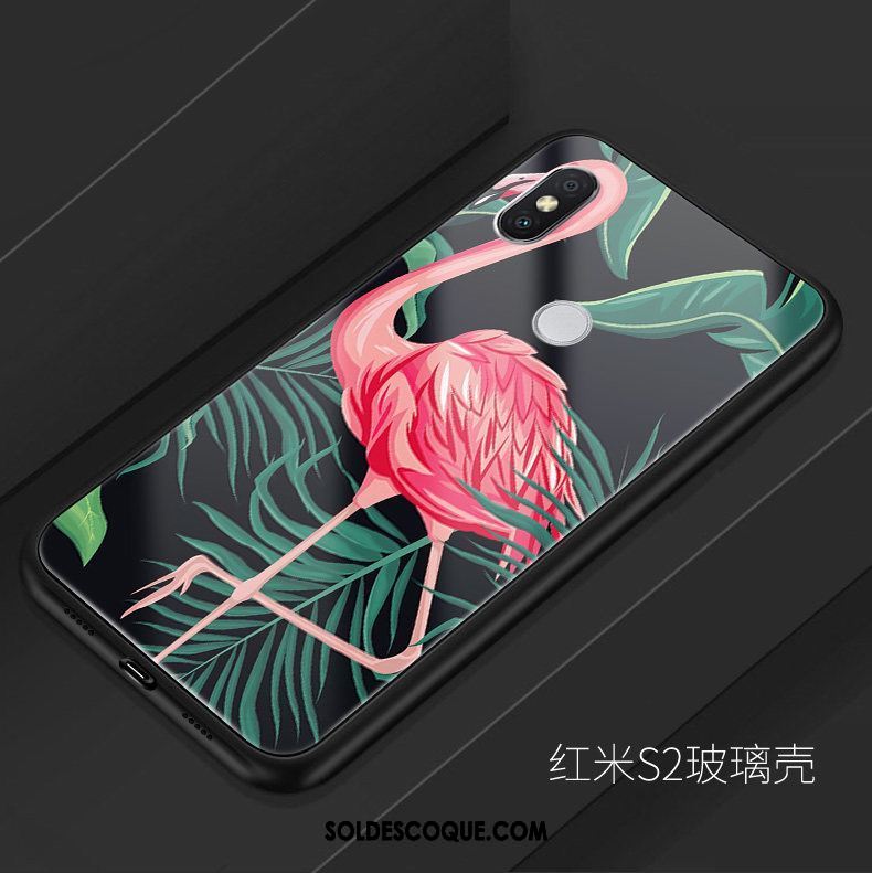 Coque Xiaomi Redmi S2 Silicone Rouge Art Verre Europe Pas Cher