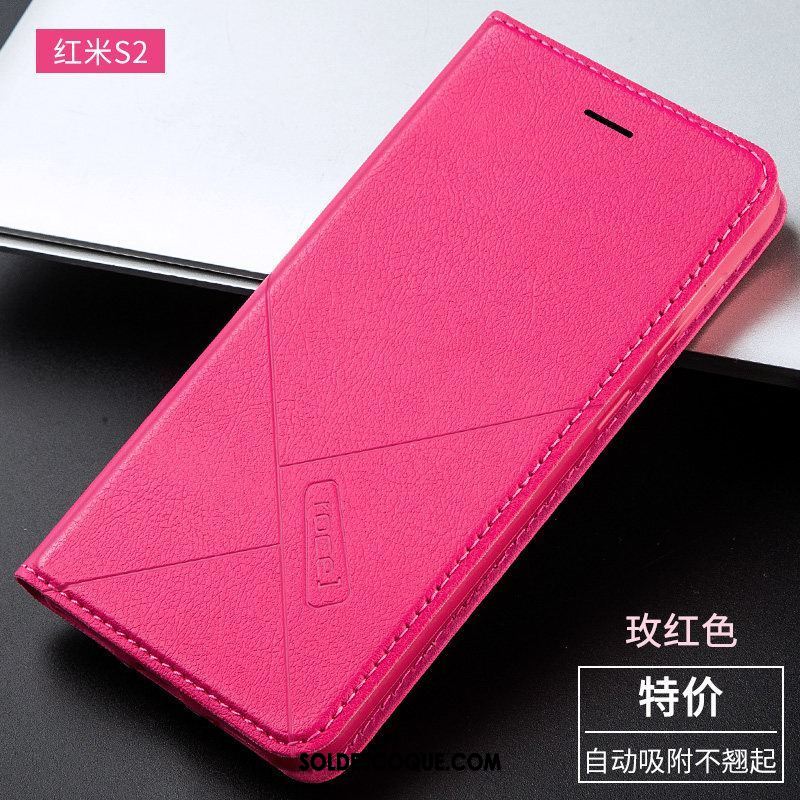 Coque Xiaomi Redmi S2 Étui En Cuir Rouge Petit Incassable Téléphone Portable Soldes