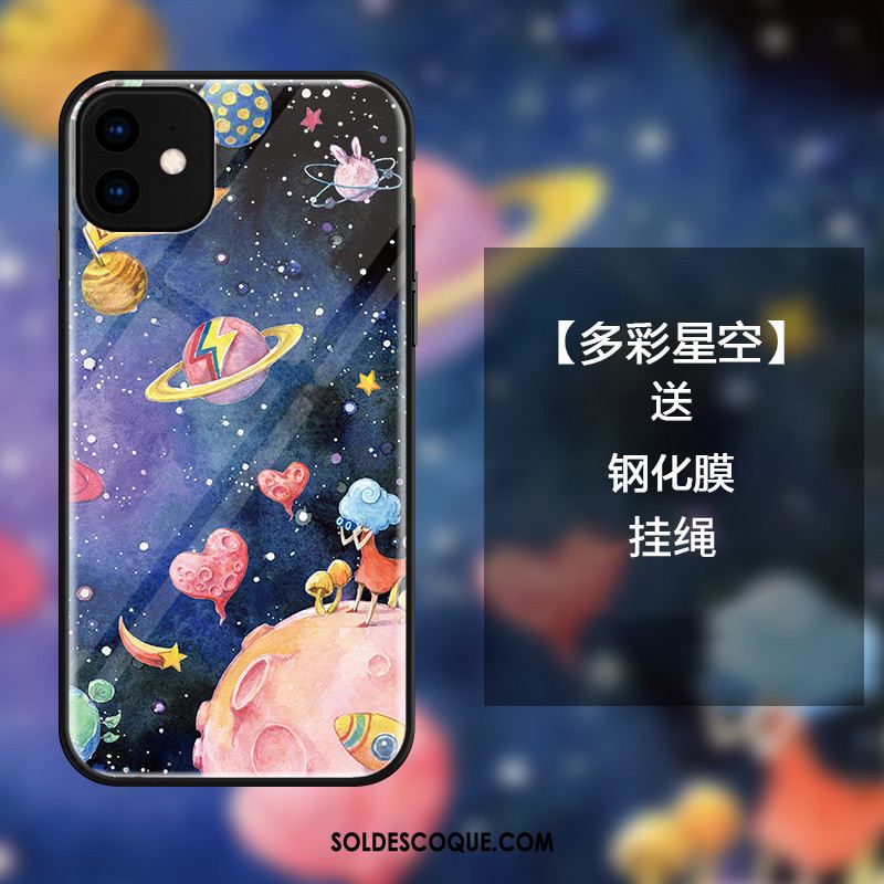 Coque iPhone 11 Charmant Étui Amoureux Verre Ornements Suspendus En Ligne