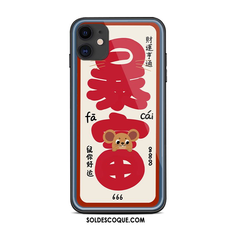 Coque iPhone 11 Créatif Étui Protection Verre Amoureux Pas Cher