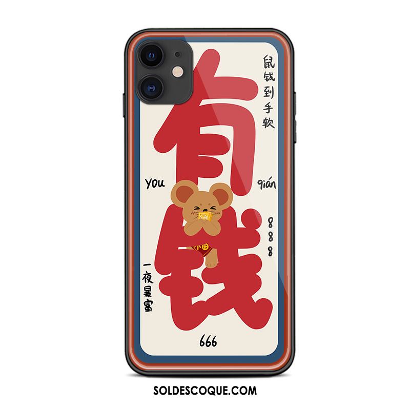 Coque iPhone 11 Créatif Étui Protection Verre Amoureux Pas Cher