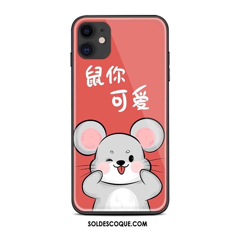 Coque iPhone 11 Créatif Étui Protection Verre Amoureux Pas Cher