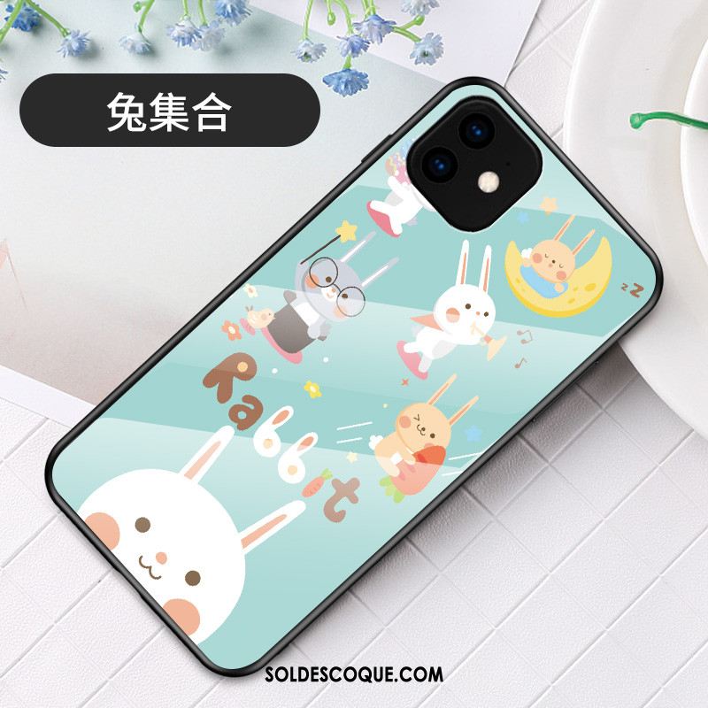 Coque iPhone 11 Dessin Animé Nouveau Verre Téléphone Portable Protection Housse Soldes