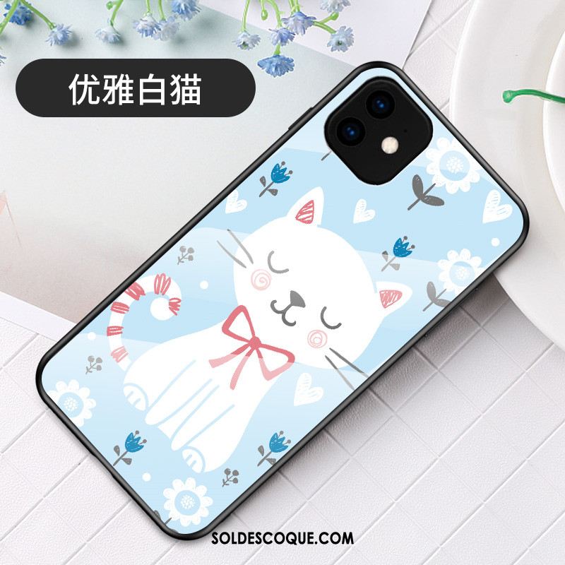 Coque iPhone 11 Dessin Animé Nouveau Verre Téléphone Portable Protection Housse Soldes