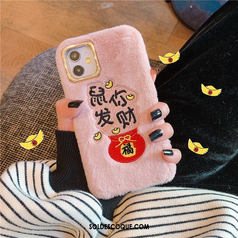 Coque iPhone 11 Fluide Doux Nouveau Richesse Rose Rat En Vente