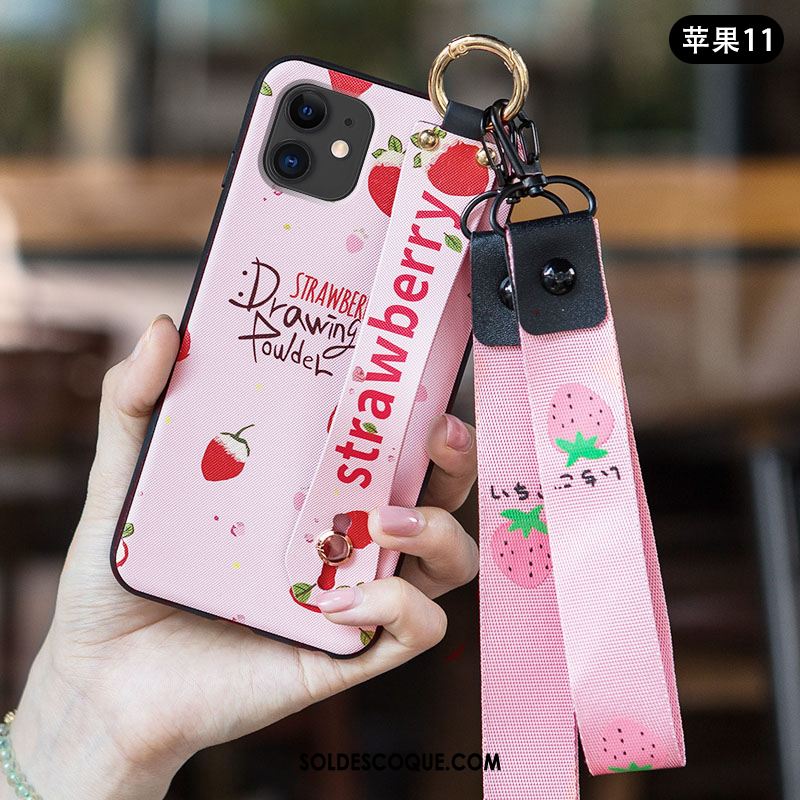 Coque iPhone 11 Incassable Créatif Frais Étui Délavé En Daim Pas Cher