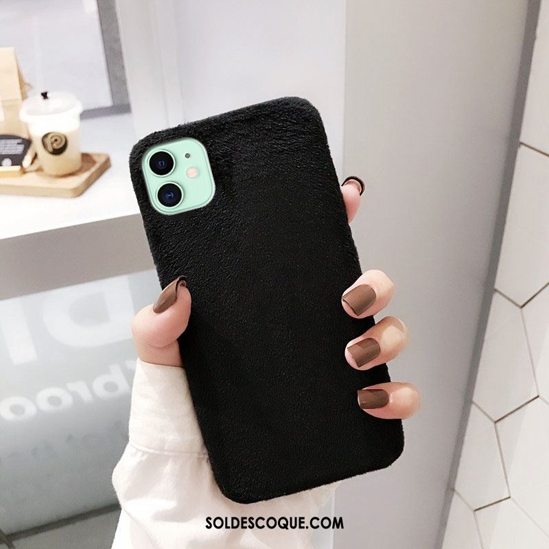 Coque iPhone 11 Nouveau Tout Compris Simple Couleur Unie Peluche En Ligne