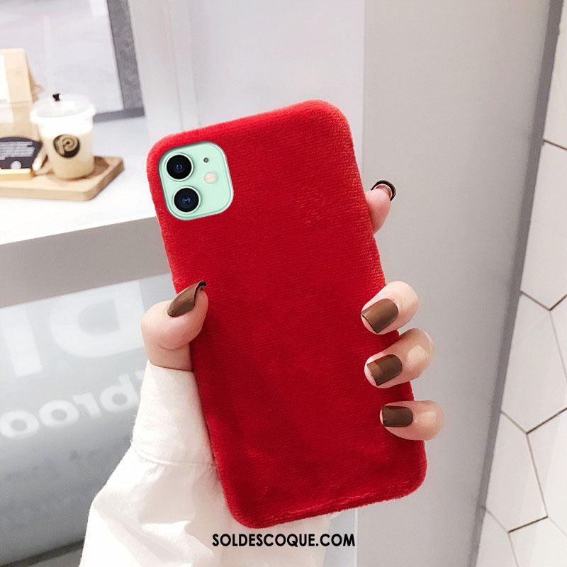 Coque iPhone 11 Nouveau Tout Compris Simple Couleur Unie Peluche En Ligne