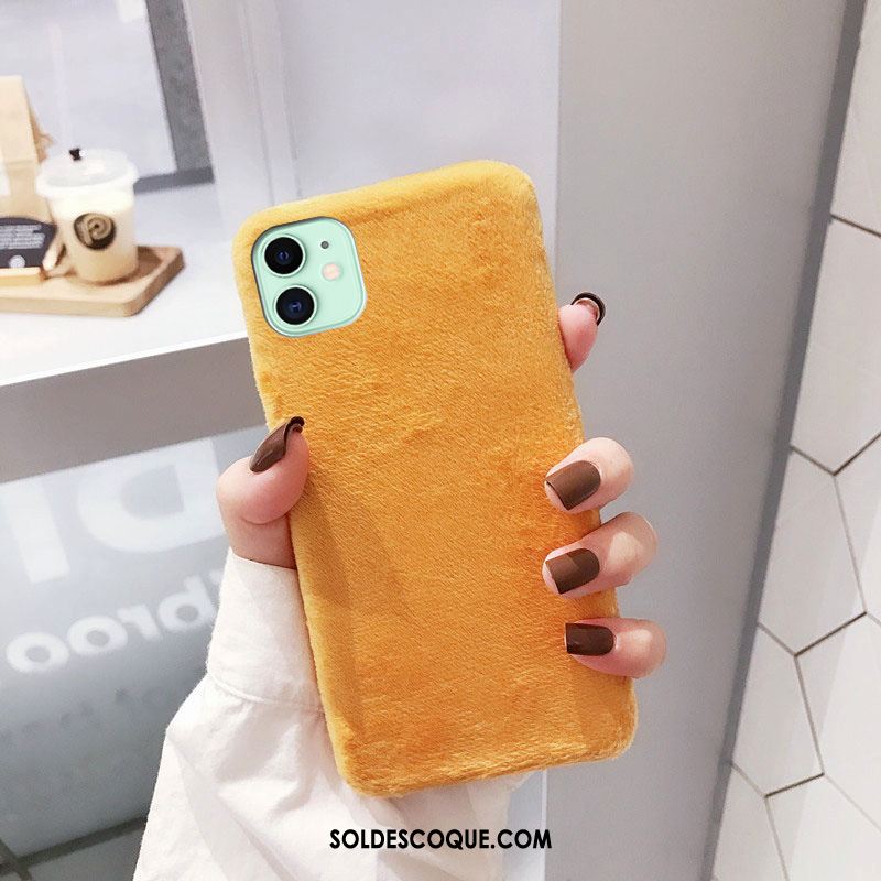 Coque iPhone 11 Nouveau Tout Compris Simple Couleur Unie Peluche En Ligne