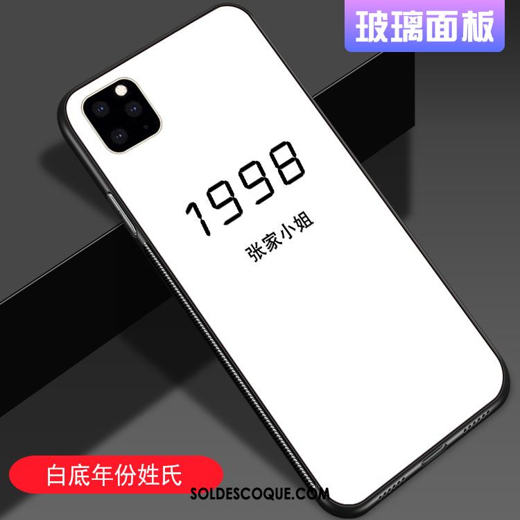 Coque iPhone 11 Pro Blanc Verre Personnalité Amoureux Créatif Pas Cher