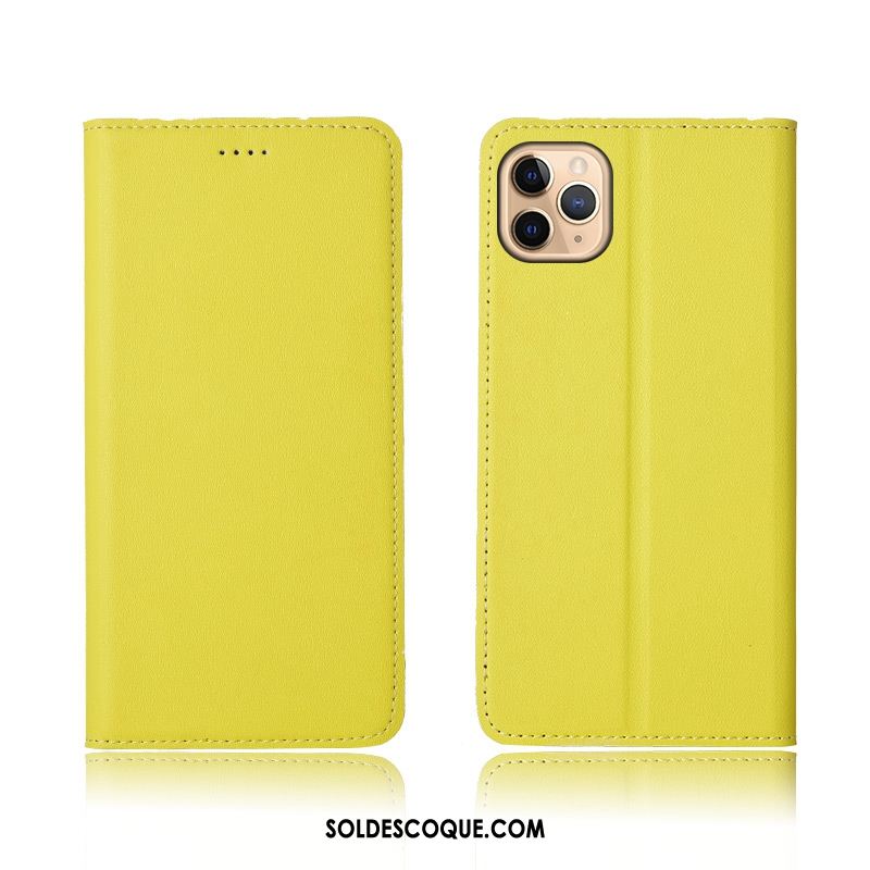 Coque iPhone 11 Pro Clamshell Étui Incassable Jaune Étui En Cuir Housse Pas Cher