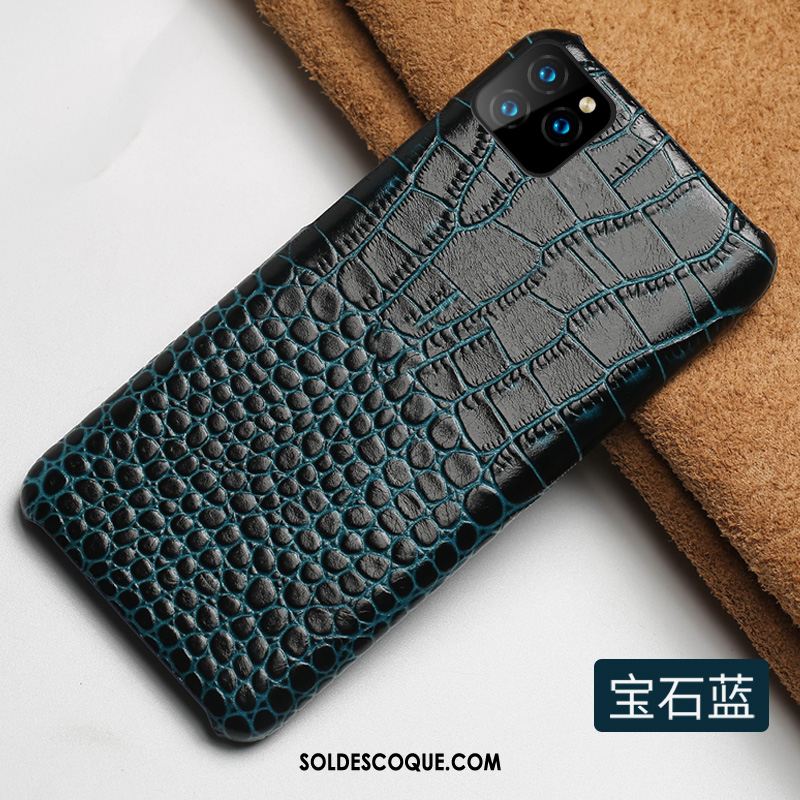 Coque iPhone 11 Pro Cuir Véritable Personnalité Très Mince Noir Luxe En Vente