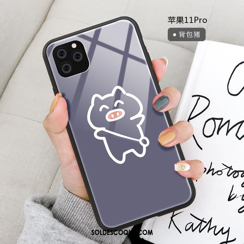 Coque iPhone 11 Pro Dessin Animé Étui Marque De Tendance Verre Incassable Housse France