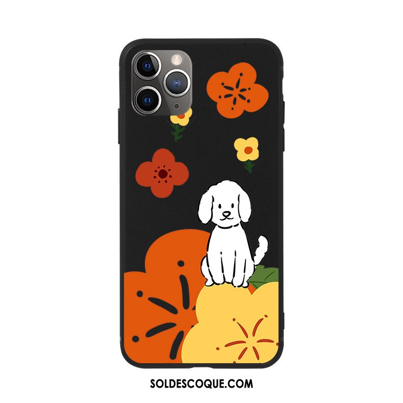 Coque iPhone 11 Pro Fluide Doux Chat Rouge Fleurs Chiens Housse Pas Cher