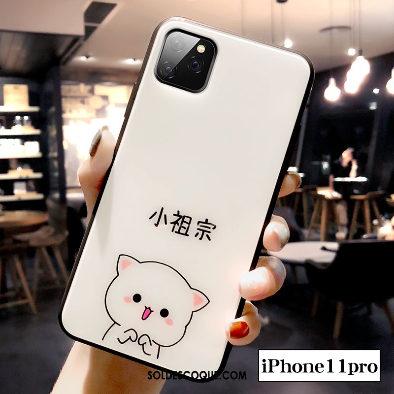 Coque iPhone 11 Pro Incassable Créatif Charmant Marque De Tendance Verre En Ligne