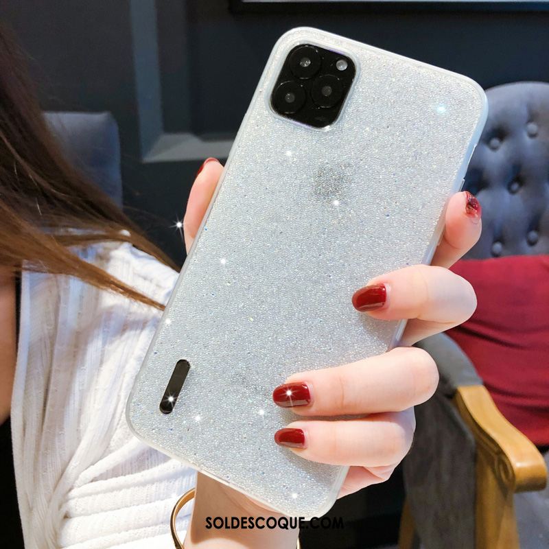 Coque iPhone 11 Pro Max Bleu Tout Compris Strass Téléphone Portable Luxe Soldes