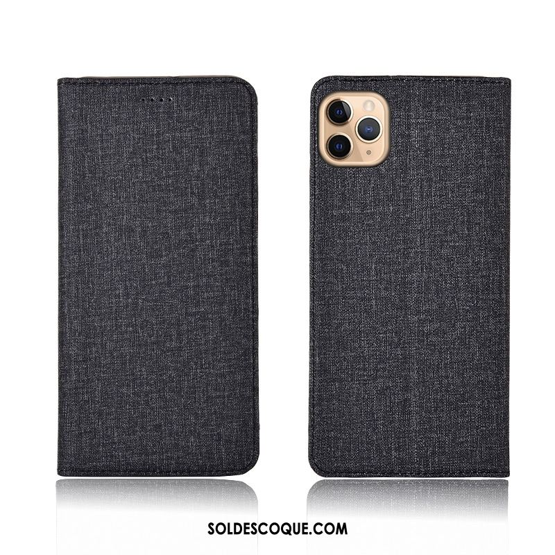 Coque iPhone 11 Pro Max Créatif Lin Gris Téléphone Portable Étui France