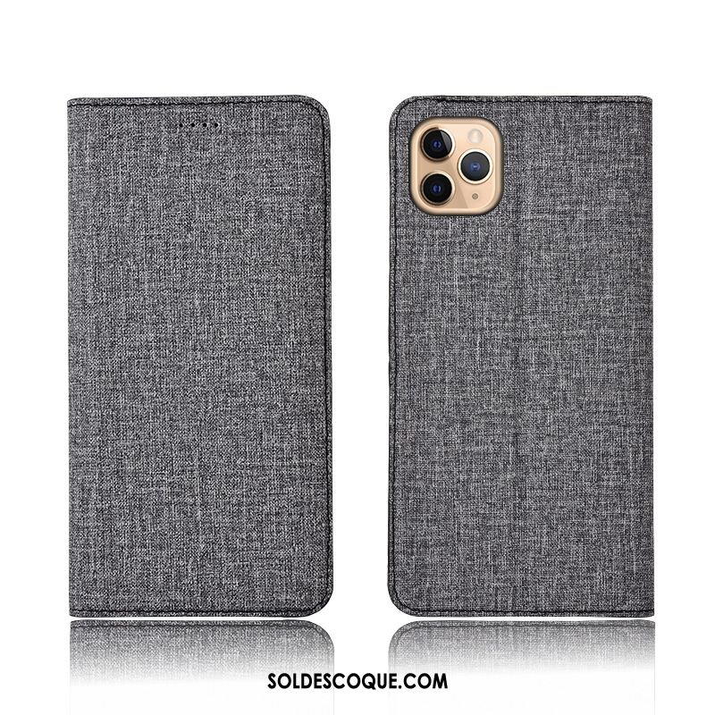 Coque iPhone 11 Pro Max Créatif Lin Gris Téléphone Portable Étui France