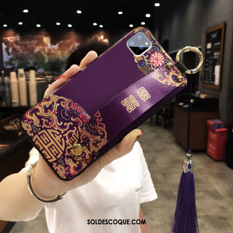 Coque iPhone 11 Pro Max Créatif Silicone Tendance Violet Incassable Housse En Ligne