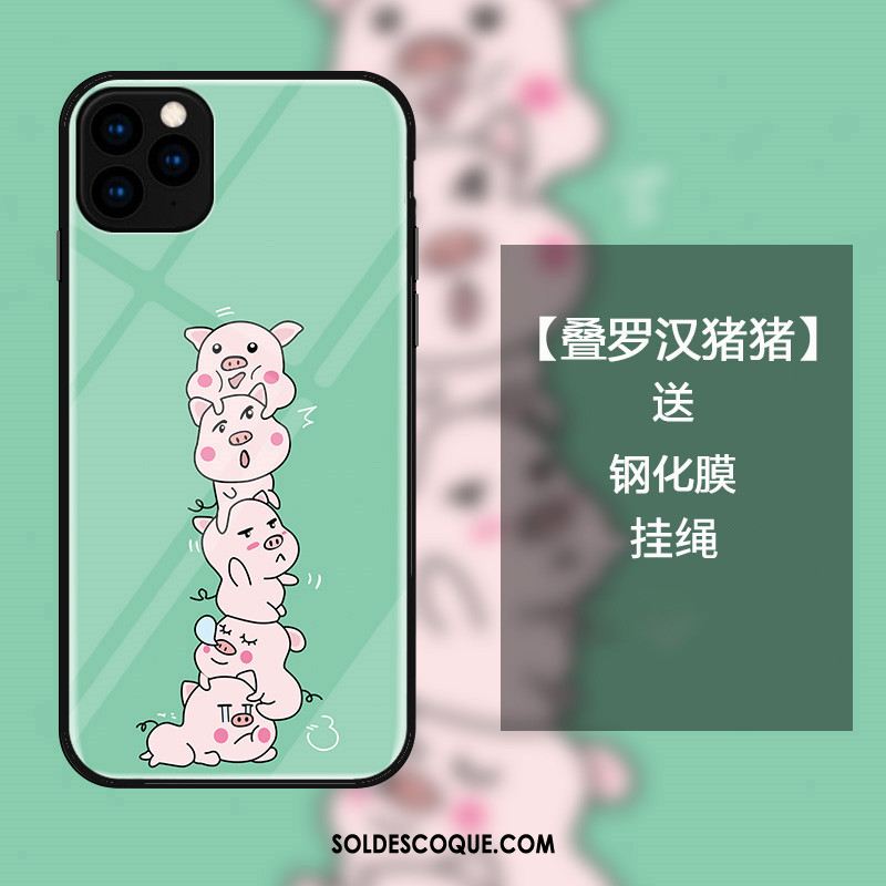 Coque iPhone 11 Pro Max Dessin Animé Tout Compris Vert Chat Téléphone Portable En Ligne