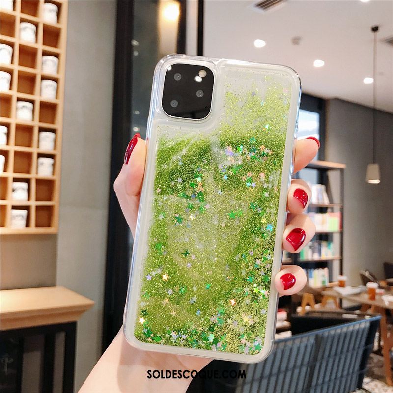 Coque iPhone 11 Pro Max Fluide Doux Liquide Transparent Incassable Vert En Ligne