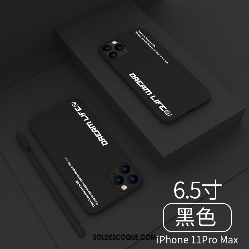 Coque iPhone 11 Pro Max Fluide Doux Personnalité Silicone Ornements Suspendus Jaune Pas Cher
