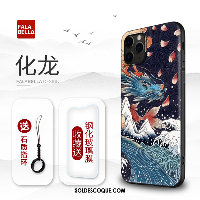 Coque iPhone 11 Pro Max Gaufrage Créatif Nouveau Style Chinois Tout Compris Housse Soldes