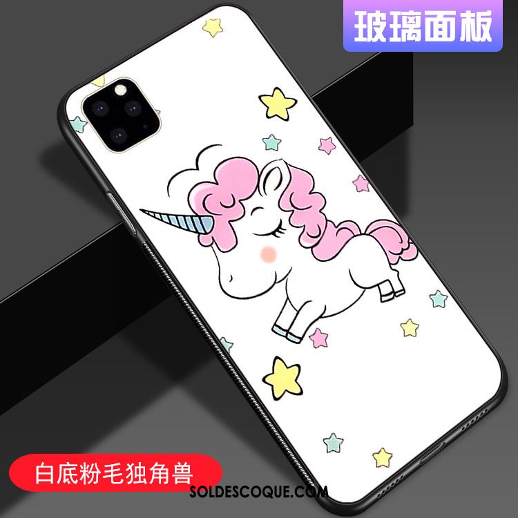 Coque iPhone 11 Pro Max Miroir Dessin Animé Net Rouge Marque De Tendance Cœur Soldes