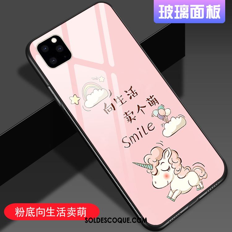 Coque iPhone 11 Pro Max Miroir Dessin Animé Net Rouge Marque De Tendance Cœur Soldes