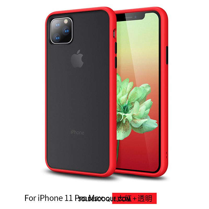 Coque iPhone 11 Pro Max Net Rouge Bleu Tout Compris Marque De Tendance Incassable Pas Cher
