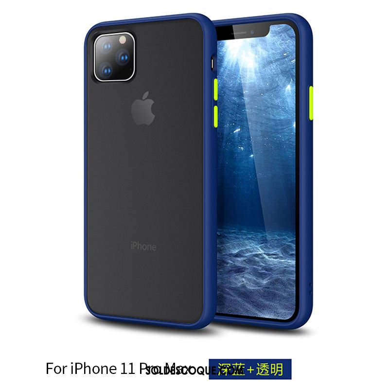 Coque iPhone 11 Pro Max Net Rouge Bleu Tout Compris Marque De Tendance Incassable Pas Cher