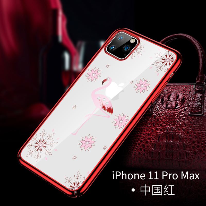 Coque iPhone 11 Pro Max Net Rouge Transparent Marque De Tendance Protection Luxe Soldes
