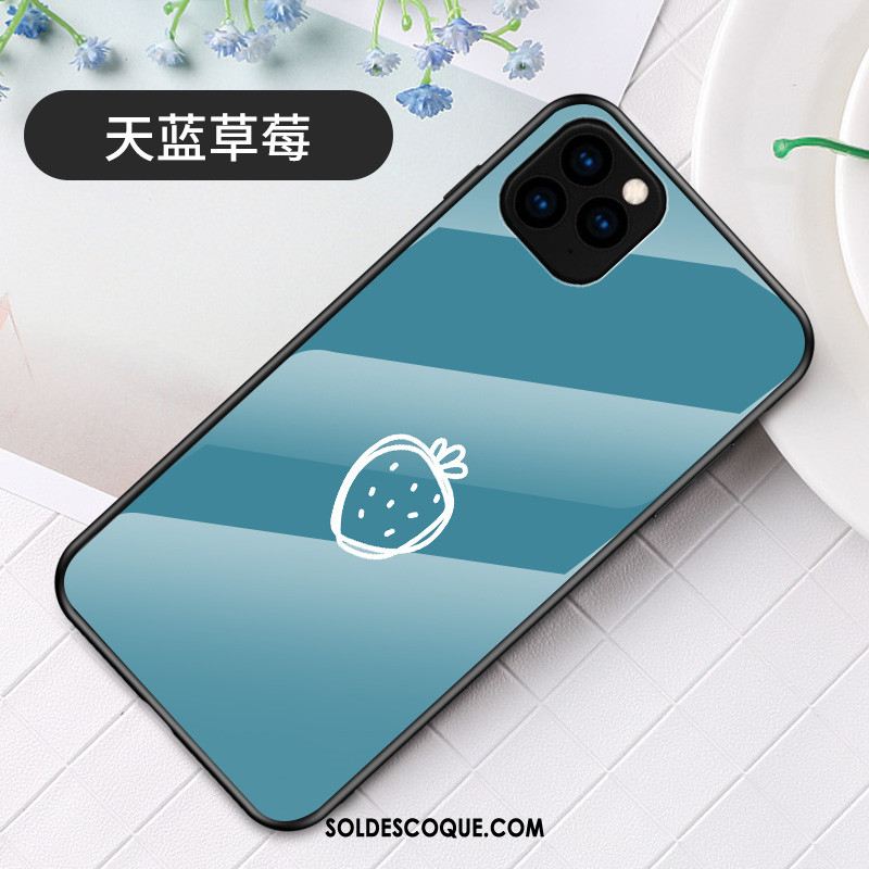 Coque iPhone 11 Pro Max Nouveau Fraise Difficile Bleu Verre En Vente