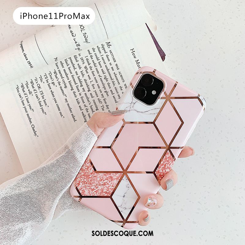 Coque iPhone 11 Pro Max Personnalité Tout Compris Téléphone Portable Rose Losange En Ligne