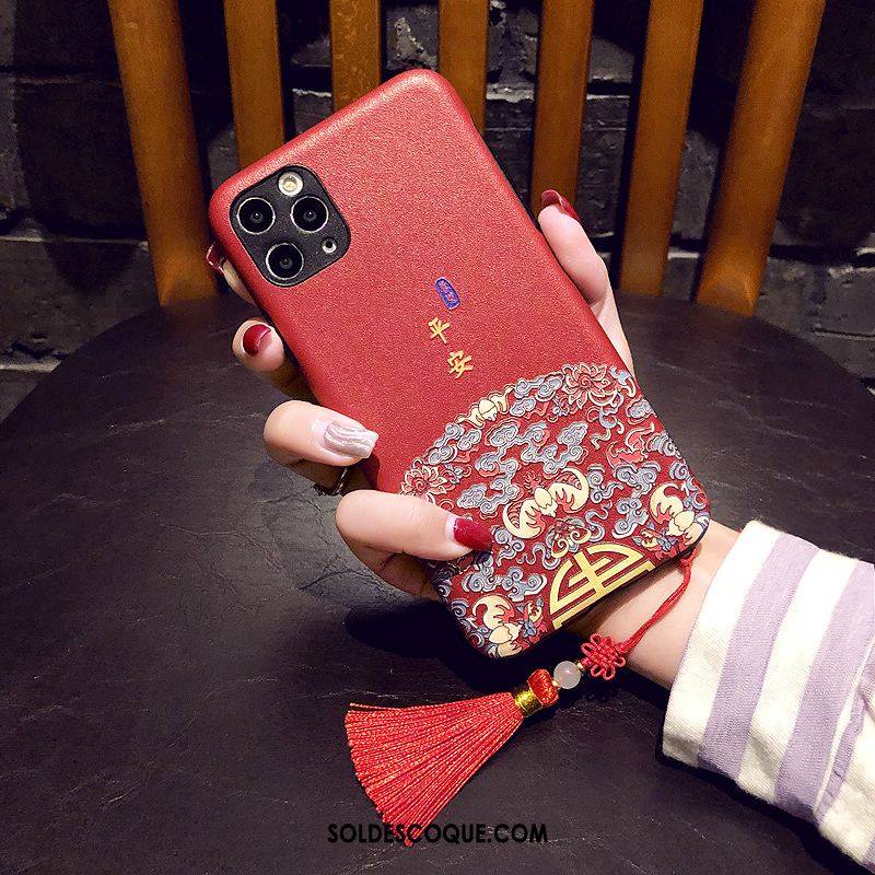 Coque iPhone 11 Pro Max Rat Style Chinois Étui Rouge À Franges Housse En Vente
