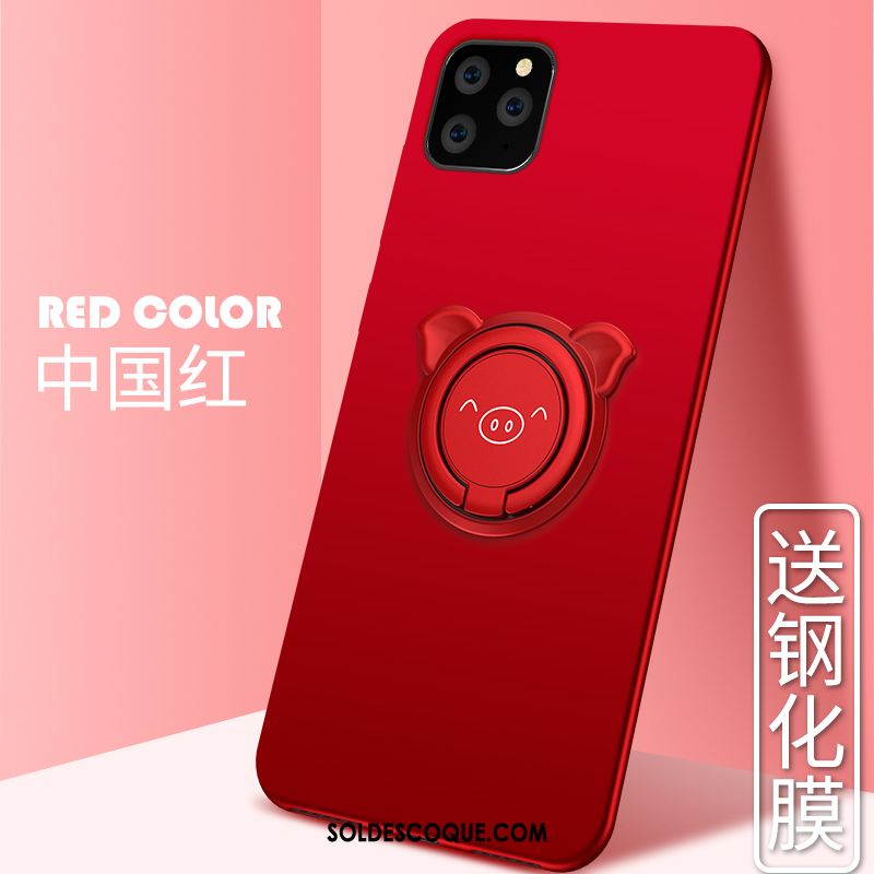 Coque iPhone 11 Pro Max Rouge Incassable Délavé En Daim Tout Compris Très Mince Soldes