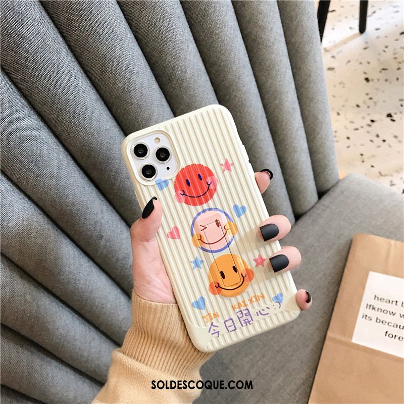 Coque iPhone 11 Pro Max Simple Tout Compris Personnalité Blanc Souriant En Vente