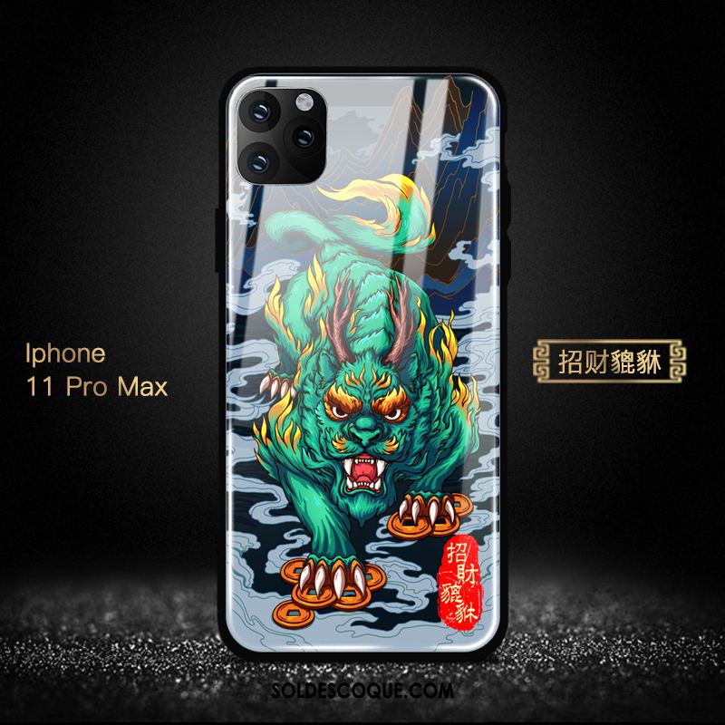 Coque iPhone 11 Pro Max Style Chinois Verre Nouveau Miroir Téléphone Portable Housse Soldes